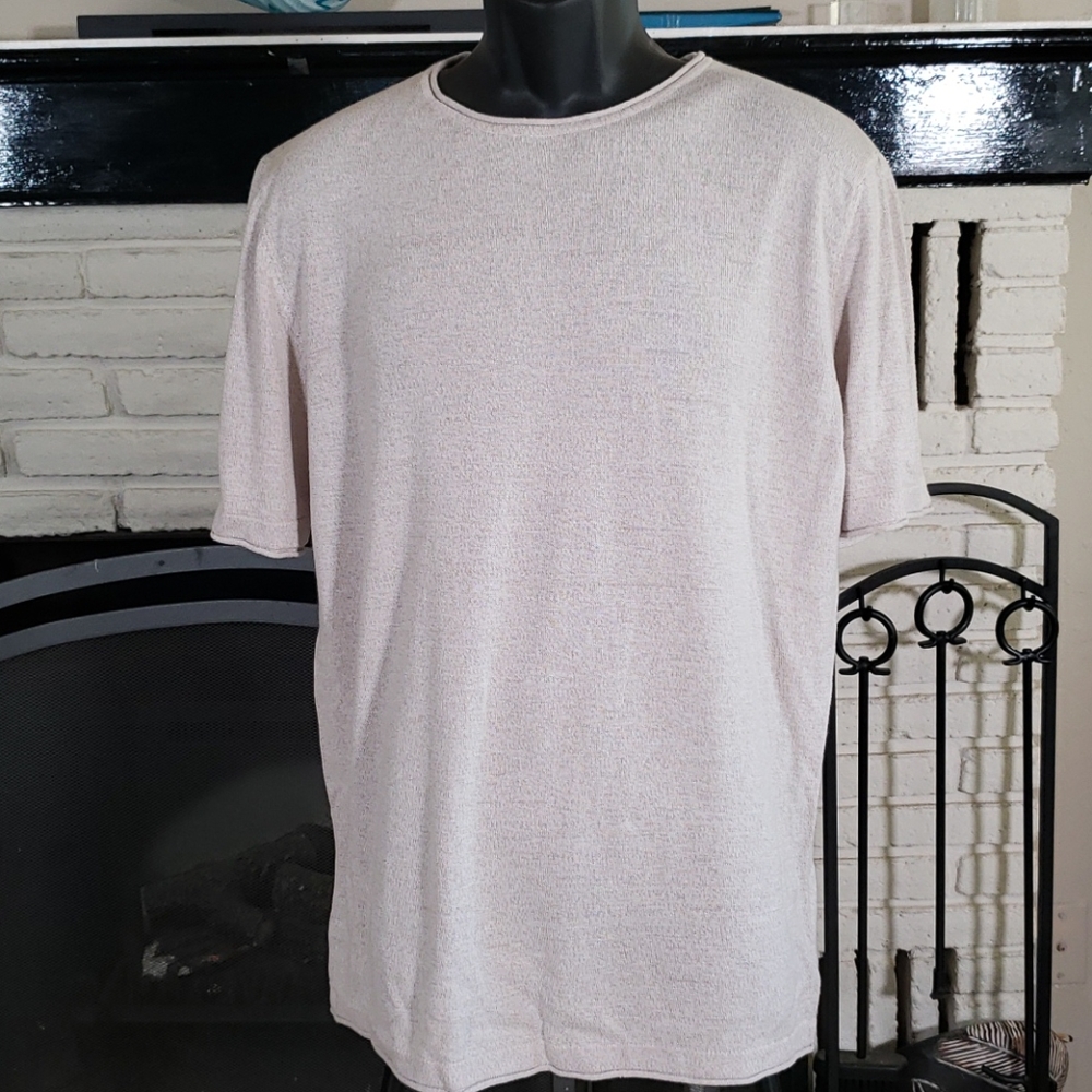 Zumo Beige short sleeve knit sweater tee